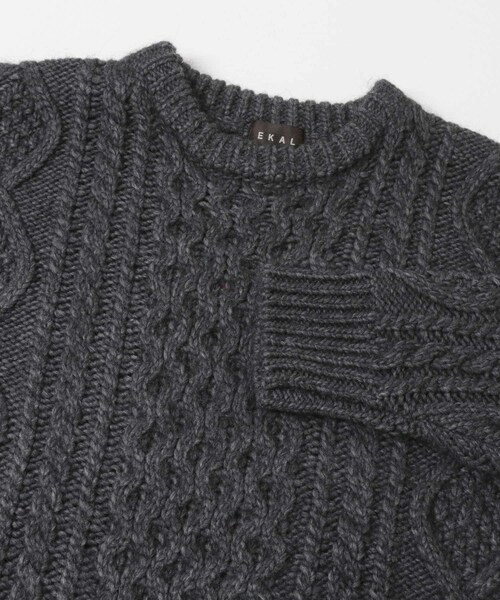 EKAL（エカル）の「アランニットプルオーバー（ニット/セーター・メンズ・チャコール/ブラウン/ネイビー・M/L）」の13枚目の写真