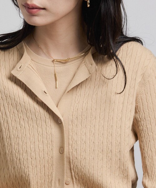 ROPE'(ロペ)の「ミニケーブルセパレートカーディガン(アンサンブル)/ イージーケア(カーディガン/ボレロ・レディース・ベージュ/ピンク系・F)」の11枚目の写真