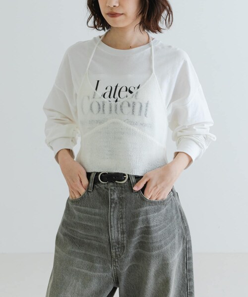 URBAN RESEARCH(アーバンリサーチ)の「ヘアリーニットビスチェ(キャミソール・レディース・CHARCOAL/OFF・FREE)」の7枚目の写真