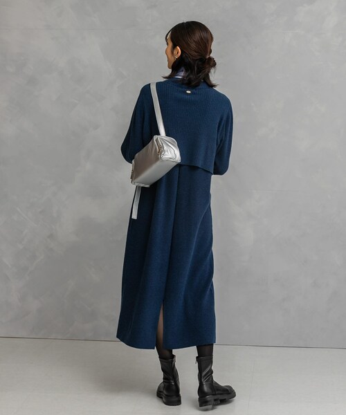 URBAN RESEARCH ROSSO（アーバンリサーチロッソ）の「静電防止レイヤードライクニットワンピース（ワンピース・レディース・TERRACOTTA/NAVY/GREEN・FREE）」の10枚目の写真