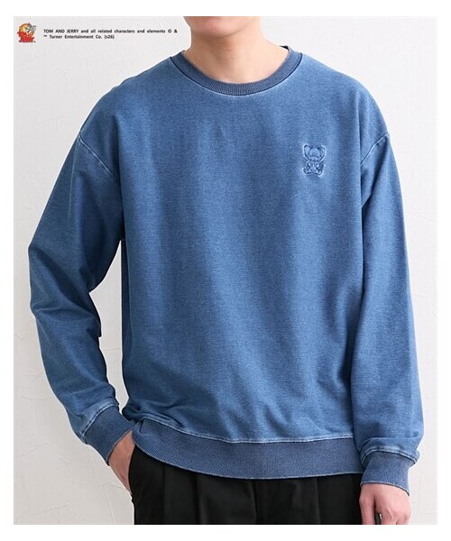nissen（ニッセン）の「カットデニムバックアップリケスウェット　TOM and JERRY（トムとジェリー）（スウェット・メンズ・デニムブルー/デニムブラック・M/L/LL）」の6枚目の写真