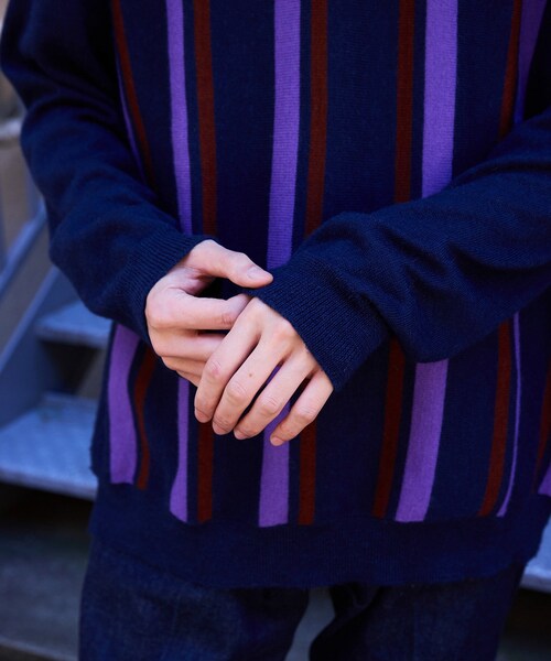 ADAM ET ROPE'（アダムエロペ）の「【THE INOUE BROTHERS… together with WILD LIFE TAILOR】polo knit（ニット/セーター・メンズ・ネイビー・L/M/XL）」の16枚目の写真
