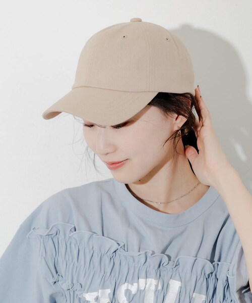 SMELLY（スメリー）の「シンプルリネンキャップ（キャップ・レディース・IVO/BEG/BLK・-）」の3枚目の写真