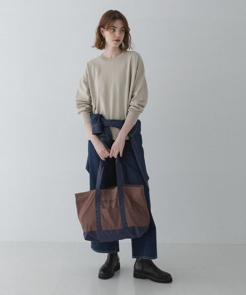 URBAN RESEARCH Sonny Label（アーバンリサーチサニーレーベル）の「SLEEPY WEEKDAY TOTEBAG（トートバッグ・レディース・BRN×NVY/GREEN/NAVY・One）」の7枚目の写真