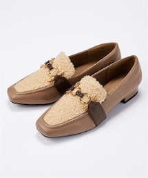 nissen | 【ゆったり幅広】デザインビット付ローファーパンプス（低反発中敷）（ワイズ４Ｅ）(ローファー)