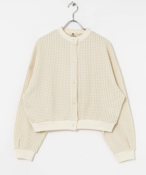 THE GOODLAND MARKET（ザグッドランドマーケット）の「SEAGREEN　BIG WAFFLE CARDIGAN（カーディガン/ボレロ・レディース・GREEN/BROWN/CREAM/ROYAL・1/2）」の8枚目の写真