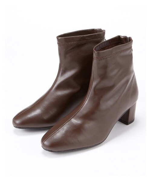 nissen（ニッセン）の「【ゆったり幅広】リングファスナー裏起毛ストレッチショートブーツ（低反発中敷）（ワイズ４Ｅ）（ブーツ・メンズ・黒/ダークブラウン/オーク/アイボリー・M=23.0~23.5cm/4E/L=24.0~24.5cm/4E/LL=25.0~25.5cm/4E/3L=26.0~26.5cm/4E）」の5枚目の写真