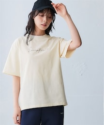 nissen | 綿タッチ多機能ロゴプリントTシャツ（吸汗速乾・UVカット・抗菌防臭・形態安定）＜大きいサイズ有＞(Tシャツ/カットソー)