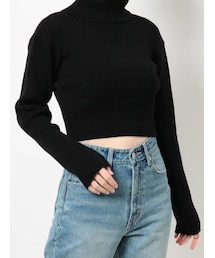 EVRIS | タートルショートニットトップス(ニット/セーター)