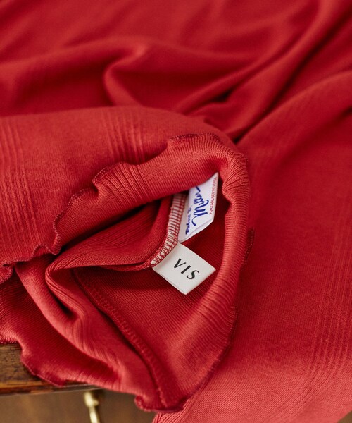 VIS(ビス)の「【Miller】VIS別注モデルボートネックメロープルオーバー【洗える】(Tシャツ/カットソー・レディース・ライトグレー/オフホワイト/レッド系・F)」の20枚目の写真