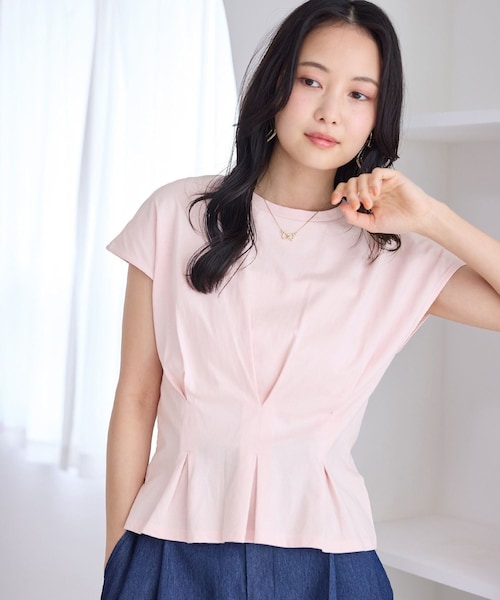 VIS(ビス)の「ウエストタックデザインTシャツ(Tシャツ/カットソー・レディース・ブラック/ホワイト/ダークブラウン/ピンク・F)」の19枚目の写真