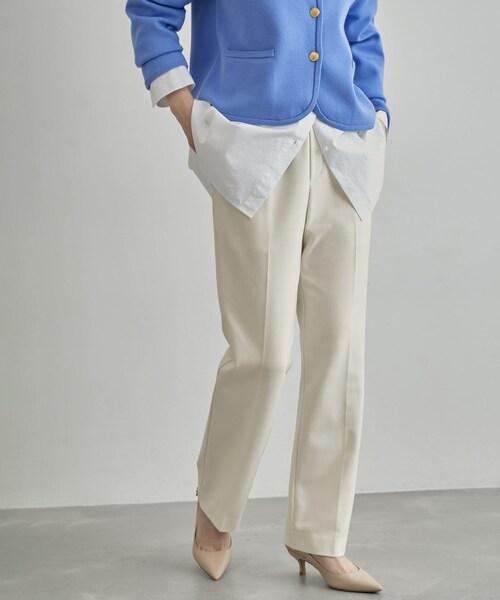 ROPE'(ロペ)の「【高評価】裏起毛ドロストリラックスパンツ/セットアップ対応(その他パンツ・レディース・オフホワイト/グレー・38/36)」の8枚目の写真