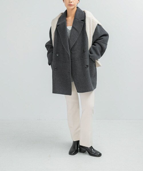 URBAN RESEARCH ROSSO（アーバンリサーチロッソ）の「『一部別注カラー』YENN　DOUBLE FACE PEA COAT（その他アウター・レディース・別注DNAVY/BROWN/CHARCOAL・FREE）」の6枚目の写真