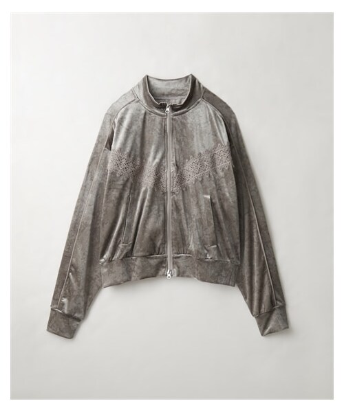 nissen（ニッセン）の「【TTOL】レース切り替えトラックジャケット（ジャケット/アウター・レディース・グレー/黒・1(M~LL)）」の5枚目の写真