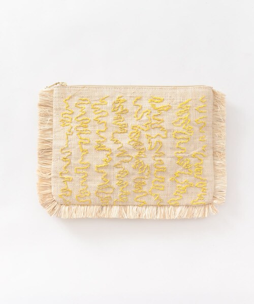 KBF（ケイビーエフ）の「LARONE　ウエーブ柄クラッチ∴（クラッチバッグ・レディース・BLACK/YELLOW・FREE）」の2枚目の写真