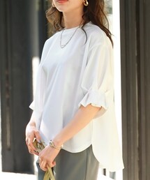 nissen | 大きいサイズ キャンディースリーブプルオーバー（透けにくい素材・吸汗速乾・UVカット）(Tシャツ/カットソー)