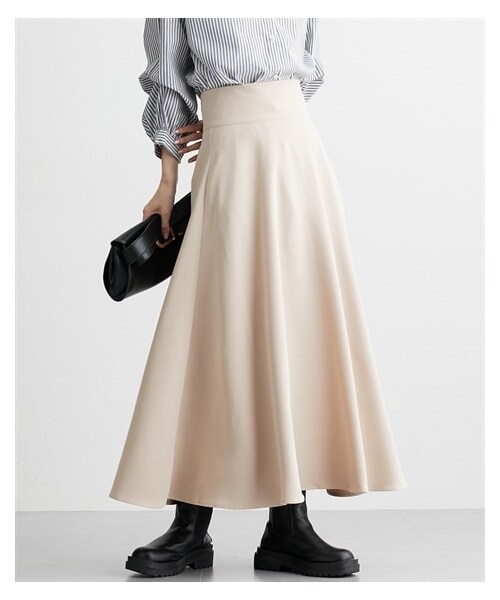 nissen（ニッセン）の「ハイウエストボリュームフレアスカート（スカート・レディース・グレージュ/黒・M/L）」の4枚目の写真