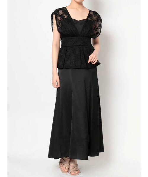 MERCURYDUO（マーキュリーデュオ）の「オーバーレースマーメイドドレス（ワンピース・レディース・ブラック/ベージュ・S/M）」の4枚目の写真