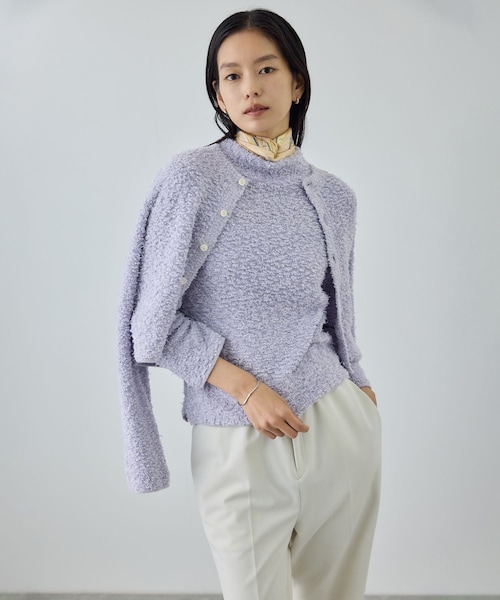ROPE'（ロペ）の「【COOHEM(コーヘン)】 COTTON FANCY YARN KNIT CARDIGAN（カーディガン/ボレロ・レディース・キナリ/ベージュ系/ラベンダー系・F）」の14枚目の写真