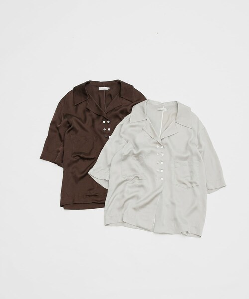 LAATO（ラート）の「open collar shirts（シャツ/ブラウス・レディース・ミスト/チョコレート・Free）」の11枚目の写真