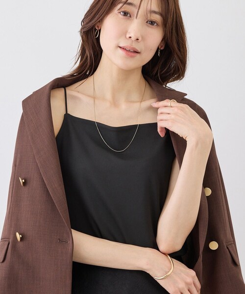 ROPE' PICNIC（ロペピクニック）の「キャミソール/接触冷感・抗菌防臭（キャミソール・レディース・ブラック/ホワイト/ダークブラウン・F）」の7枚目の写真