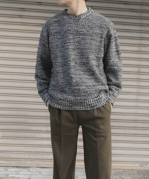 ITEMS URBANRESEARCH（アイテムズ アーバンリサーチ）の「マシンウォッシャブル クルーネックカノコニット（ニット/セーター・メンズ・DARK BLUE/ORG/GRY/BRN/BLK・M/L）」の9枚目の写真