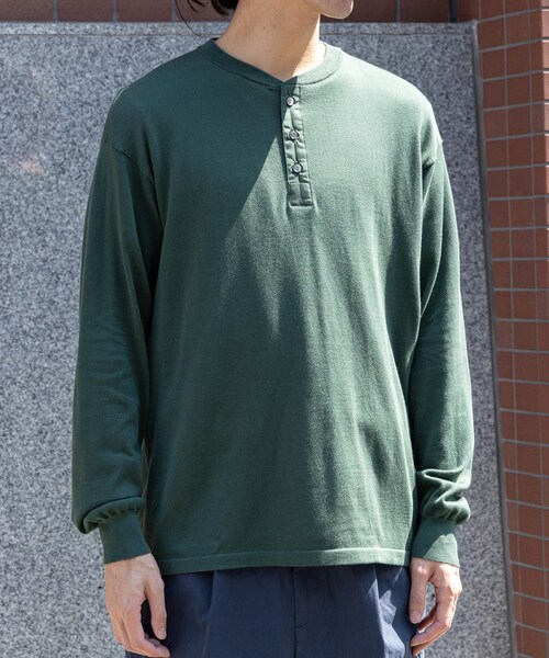 ADAM ET ROPE'（アダムエロペ）の「【Eddie Bauer】Knit Henly Neck Shirts（ニット/セーター・メンズ・ダークブラウン/グリーン・L/M）」の17枚目の写真