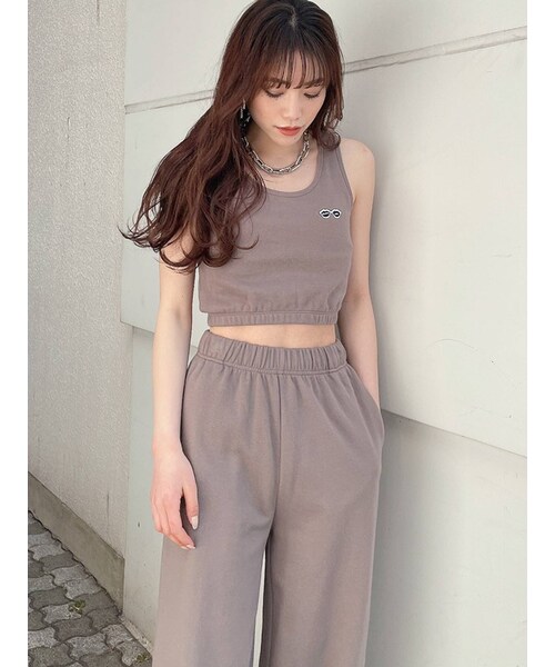 GYDA（ジェイダ）の「【セットアップ着用可】SUNGLASSES PATCHスウェットビスチェ（キャミソール・レディース・ベージュ/アイボリー/ブラック/グリーン・F）」の17枚目の写真