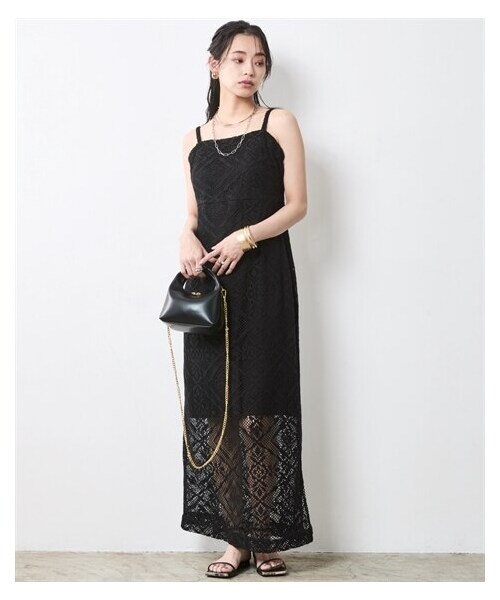 nissen（ニッセン）の「【CHIC STYLE】レースキャミソールストレートロングワンピース（ワンピース・レディース・アイボリー/黒・M/L/LL/3L/4L/5L/6L/8L/10L）」の22枚目の写真