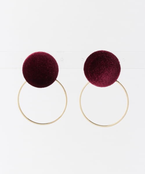 URBAN RESEARCH Sonny Label（アーバンリサーチサニーレーベル）の「ベロアサークルピアス（ピアス（両耳用）・レディース・ネイビー/ボルドー・one/One）」の2枚目の写真