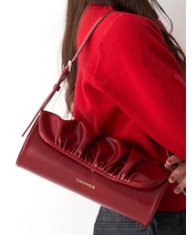 CALNAMUR | ギャザーデザイン筒形バック(ハンドバッグ)