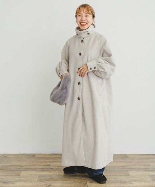 ITEMS URBANRESEARCH（アイテムズ アーバンリサーチ）の「スタンドカラーコート（ステンカラーコート・レディース・L.BEG/BLK/OLV・FREE）」の14枚目の写真