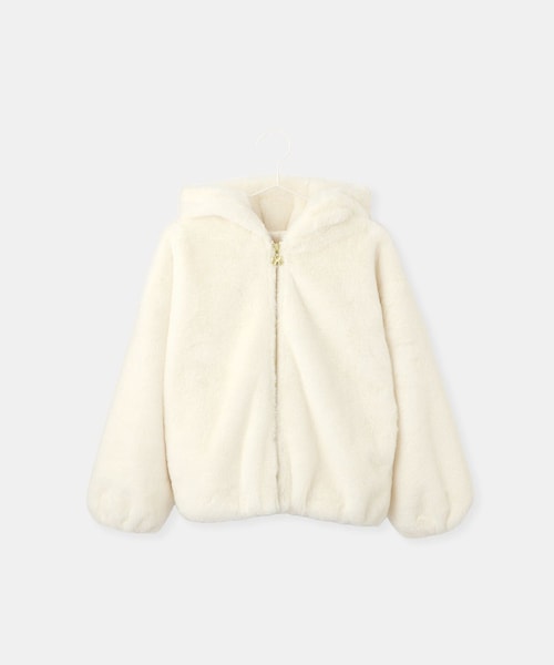 ROPE' PICNIC(ロペピクニック)の「【KIDS/キッズ】ふわふわフェイクファージップブルゾン(ブルゾン・キッズ・オフホワイト/ピンク・L/M/S)」の1枚目の写真