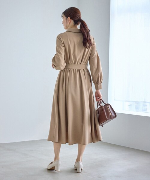 ROPE' PICNIC（ロペピクニック）の「リボンシャツワンピース（シャツワンピース・レディース・ベージュ/ネイビー・L/M/S）」の10枚目の写真