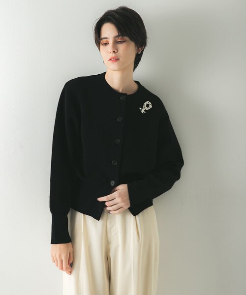 URBAN RESEARCH（アーバンリサーチ）の「ウールカシミヤショルダーパッドカーディガン（カーディガン/ボレロ・レディース・GRAY/BLACK/OFF・FREE）」の18枚目の写真