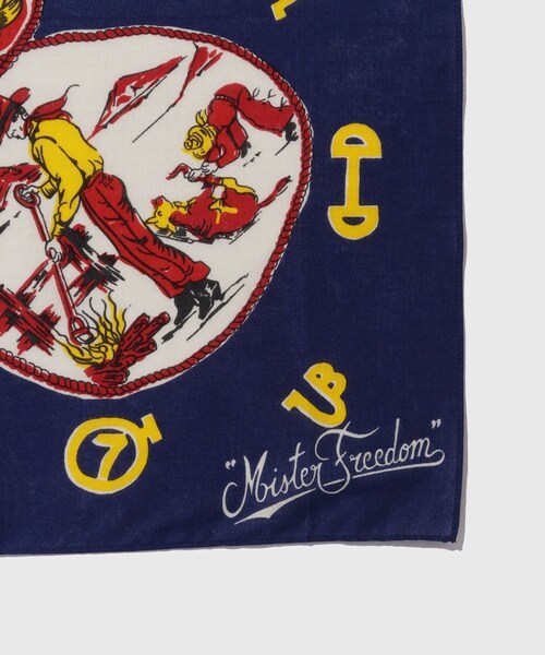 ADAM ET ROPE'(アダムエロペ)の「【MISTER FREEDOM×SUGAR CANE】SELVAGE BANDANA JV KERCHIEF(バンダナ/スカーフ・メンズ・ネイビー/レッド・F)」の4枚目の写真