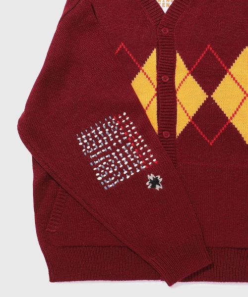 ADAM ET ROPE'(アダムエロペ)の「【RICE NINE TEN/ライス ナイン テン】ARGYLE CARDIGAN(カーディガン/ボレロ・メンズ・ダークグリーン/ネイビー/ワイン・1/2)」の14枚目の写真