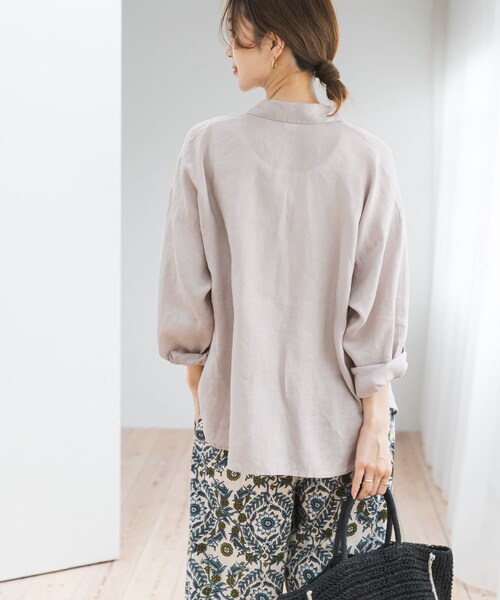 URBAN RESEARCH DOORS(アーバンリサーチドアーズ)の「リネンオーバーシャツ(シャツ/ブラウス・レディース・STRIPE/PINK/L.GRAY・Free)」の8枚目の写真
