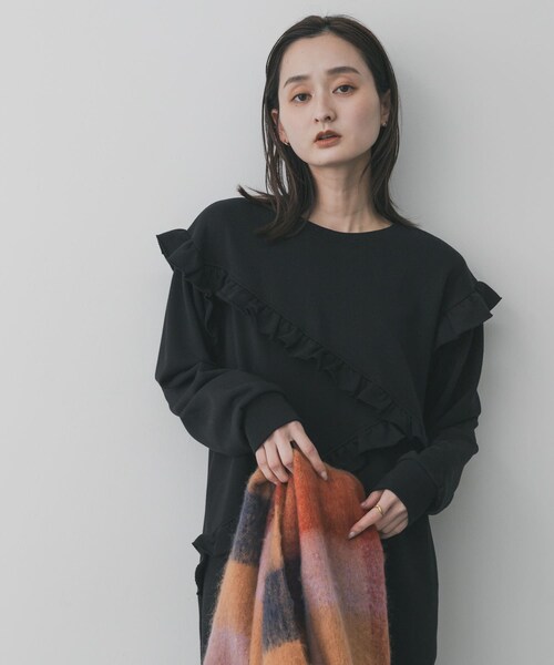 SENSE OF PLACE by URBAN RESEARCH（センスオブプレイスバイアーバンリサーチ）の「フリルカットワンピース（ワンピース・レディース・BLACK/GRAY/Y.BEIGE・COMPACT/One）」の5枚目の写真