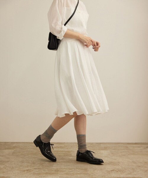 ROPE'（ロペ）の「【洗える】ヨーロピアンリネンフレアスカート/一部セットアップ対応（スカート・レディース・ホワイト/ベージュ/ターコイズ・36/38）」の15枚目の写真