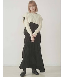 merry jenny | ギャザーギャザーアシメロングワンピース(ワンピース)