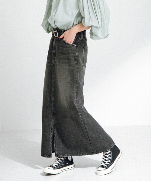 URBAN RESEARCH Sonny Label（アーバンリサーチサニーレーベル）の「Aラインデニムスカート（デニムスカート・レディース・インディゴ/ブラック・36/38）」の6枚目の写真