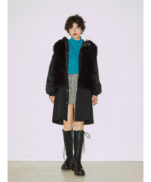 jouetie（ジュエティ）の「ファーベストレイヤードモッズコート（モッズコート・レディース・アイボリー/ブラック/ブルー/カーキ・M）」の13枚目の写真