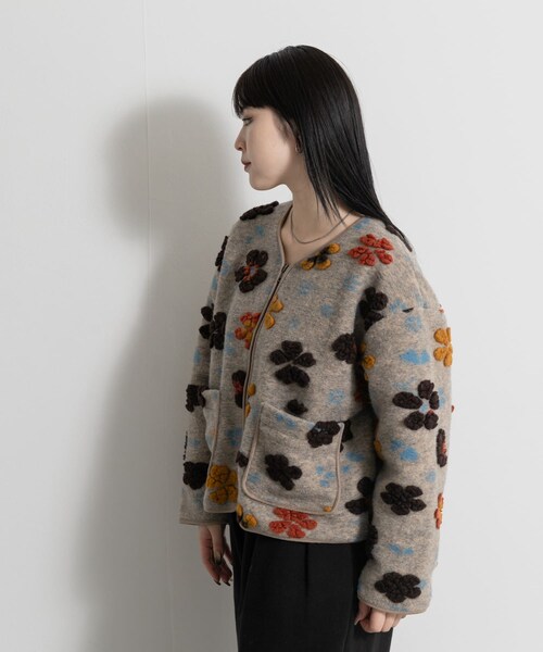 THE GOODLAND MARKET（ザグッドランドマーケット）の「FANAKA　SHORT BLOUSON（ブルゾン・レディース・MULTI/BLACK/BEIGE・FREE）」の6枚目の写真