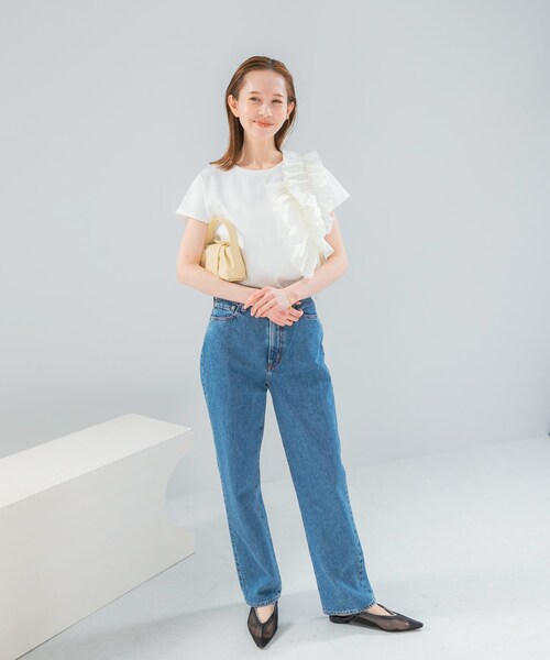URBAN RESEARCH ROSSO（アーバンリサーチロッソ）の「フリルドッキングTEEブラウス（Tシャツ/カットソー・レディース・OFF WHITE/GRAY/BLACK・Free）」の8枚目の写真