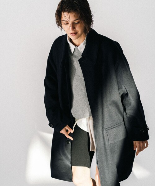 URBAN RESEARCH(アーバンリサーチ)の「dDdDdDd CASHMERE OVER COAT(ステンカラーコート・メンズ・NAVY/BLACK・L/XL/XXL)」の21枚目の写真
