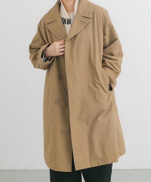 EKAL（エカル）の「撥水中綿ステンカラーコート（ステンカラーコート・レディース・キャメル/ブラック・one）」の20枚目の写真