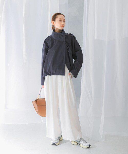 URBAN RESEARCH ROSSO（アーバンリサーチロッソ）の「『撥水』スタンドカラーショートブルゾン（ブルゾン・レディース・darknavy/ivory・FREE）」の19枚目の写真
