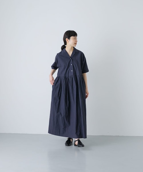 かぐれ（カグレ）の「オープンカラーシャツワンピース（ワンピース・レディース・NAVY/BLACK・Free）」の17枚目の写真