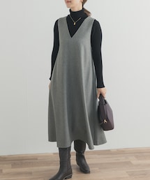 URBAN RESEARCH DOORS | メランジBACKタックフレアジャンスカ(ワンピース)